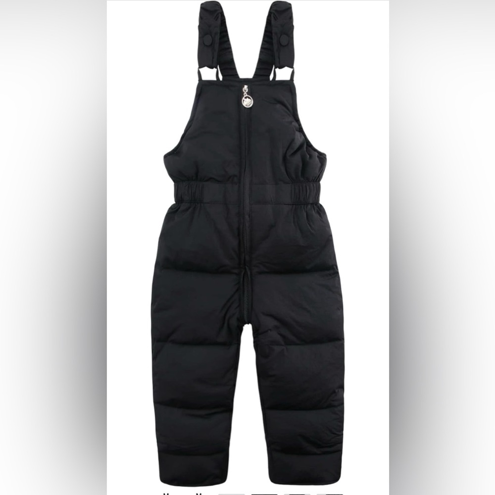 Kids Baby Black Snow Bib Puffer Overalls 9-12 m